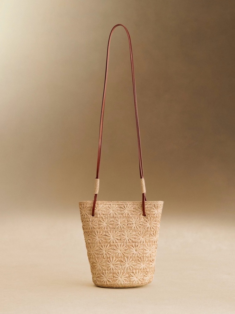 Sézane Rosie Basket-Natural Raffia Embroidery